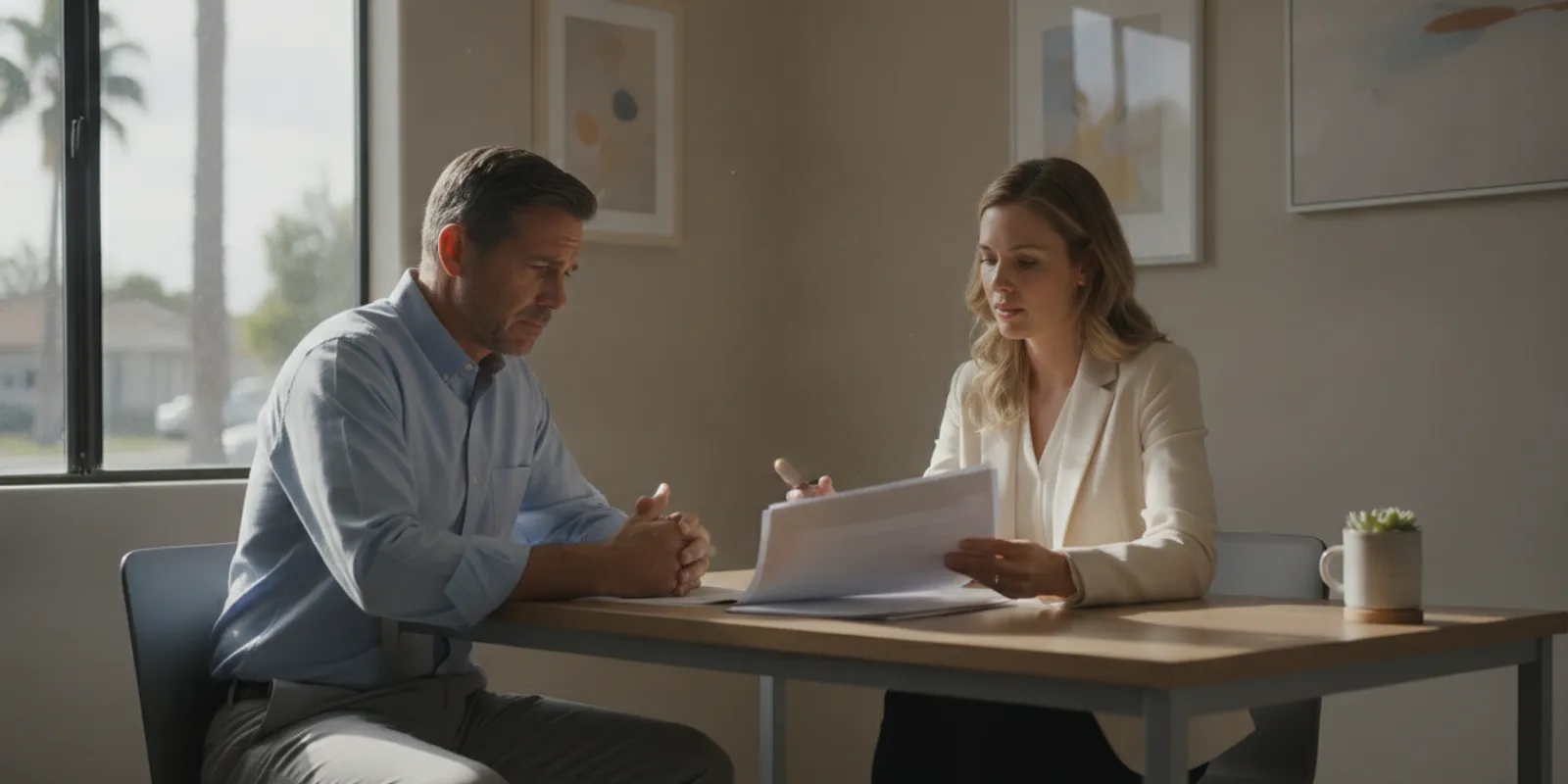California family discussing a hit-and-run arrest and release paperwork with a bail agent